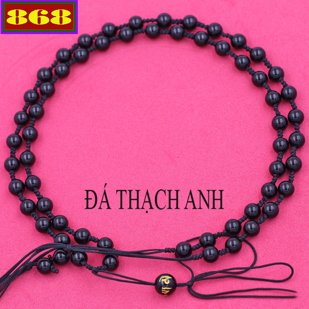 Dây vòng cổ hạt đá thạch anh đen DCHTAEPTR - Dây chuyền đá phong thủy