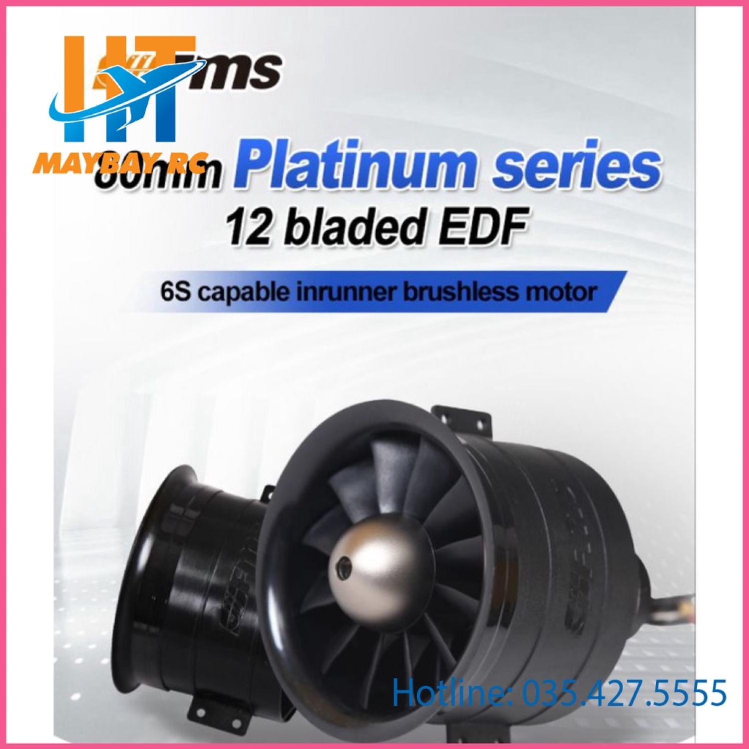 Combo động cơ fan 80mm fms lực 3.5kg cho máy bay điều khiển