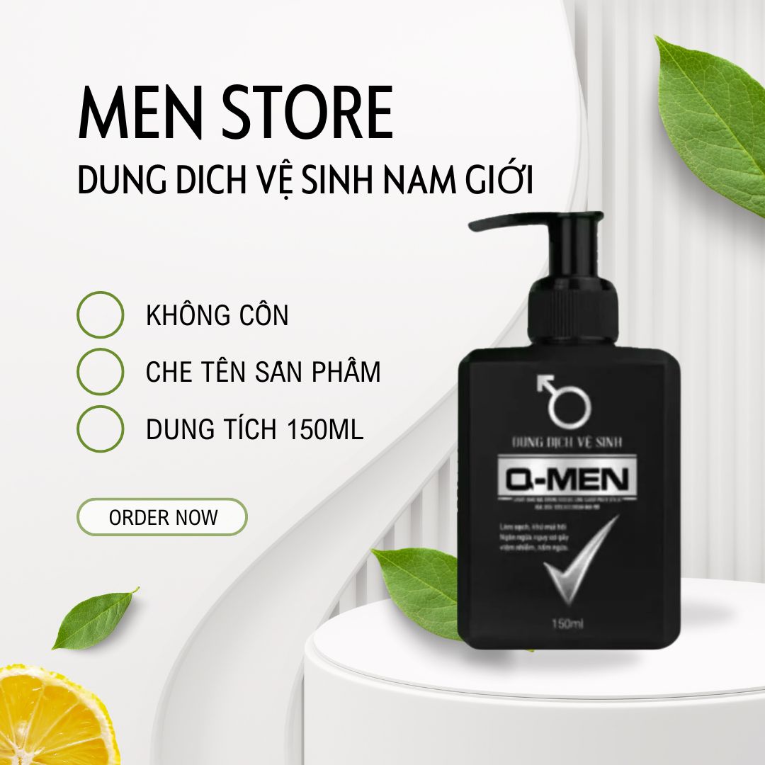 SU1 Dung Dịch Vệ Sinh Nam Q-Men 150ML Hương Nước Hoa Hết Nấm Ngứa Mùi Hôi Vùng Kín