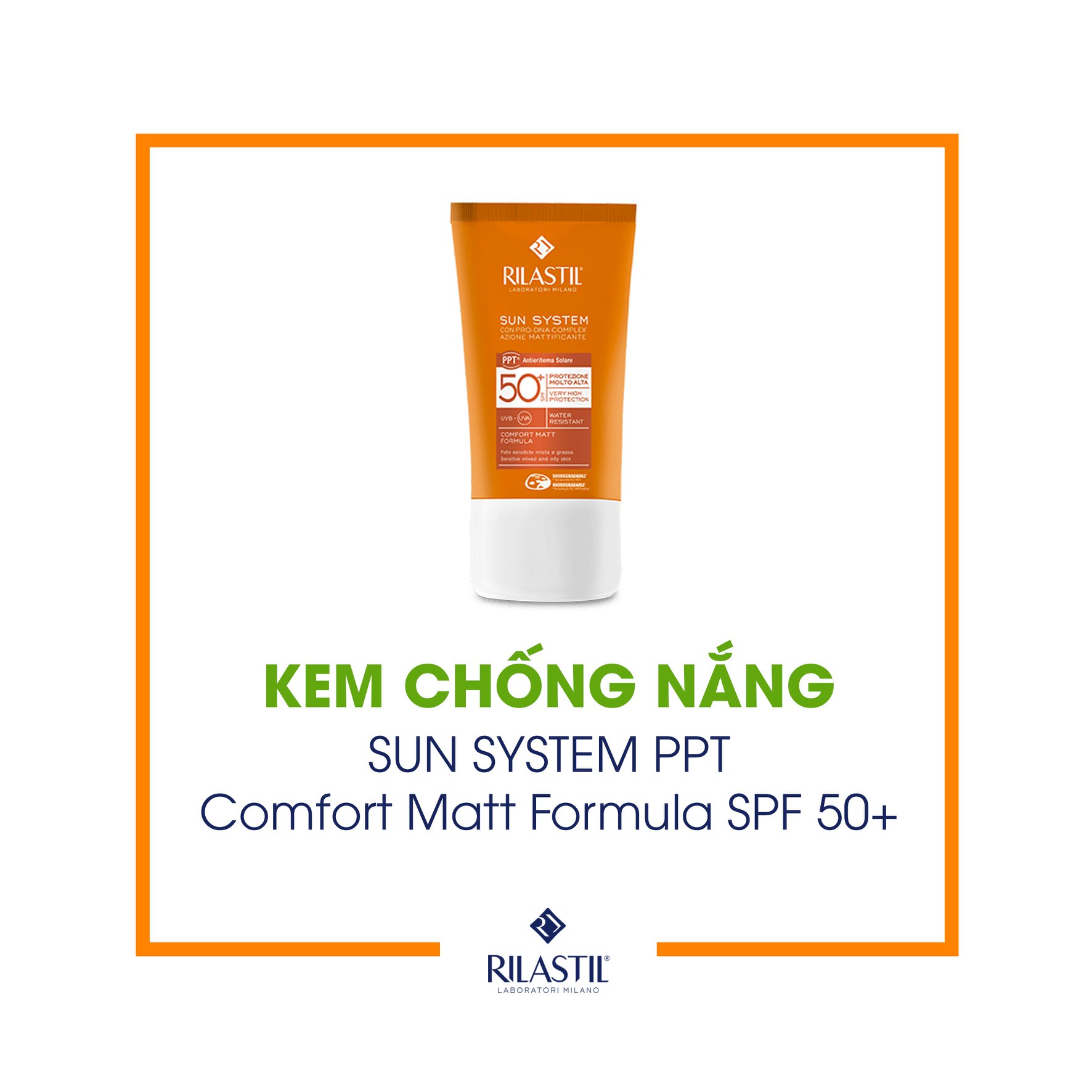 Kem Chống Nắng Cho Da Dầu Và Hỗn Hợp Rilastil Sun System Ppt Comfort Matt Formula Spf 50+ Ngăn Ngừa Nám Da, Sạm Da 40ml