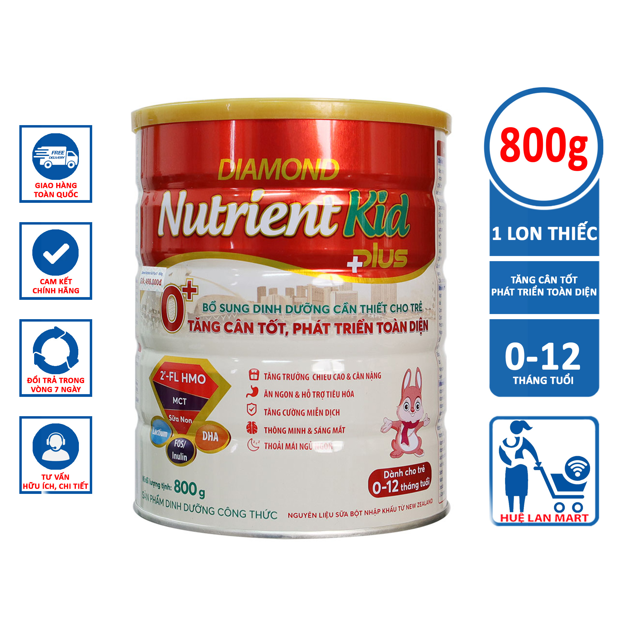 Sữa bột diamond nutrient kid plus 0+ - hộp 800g