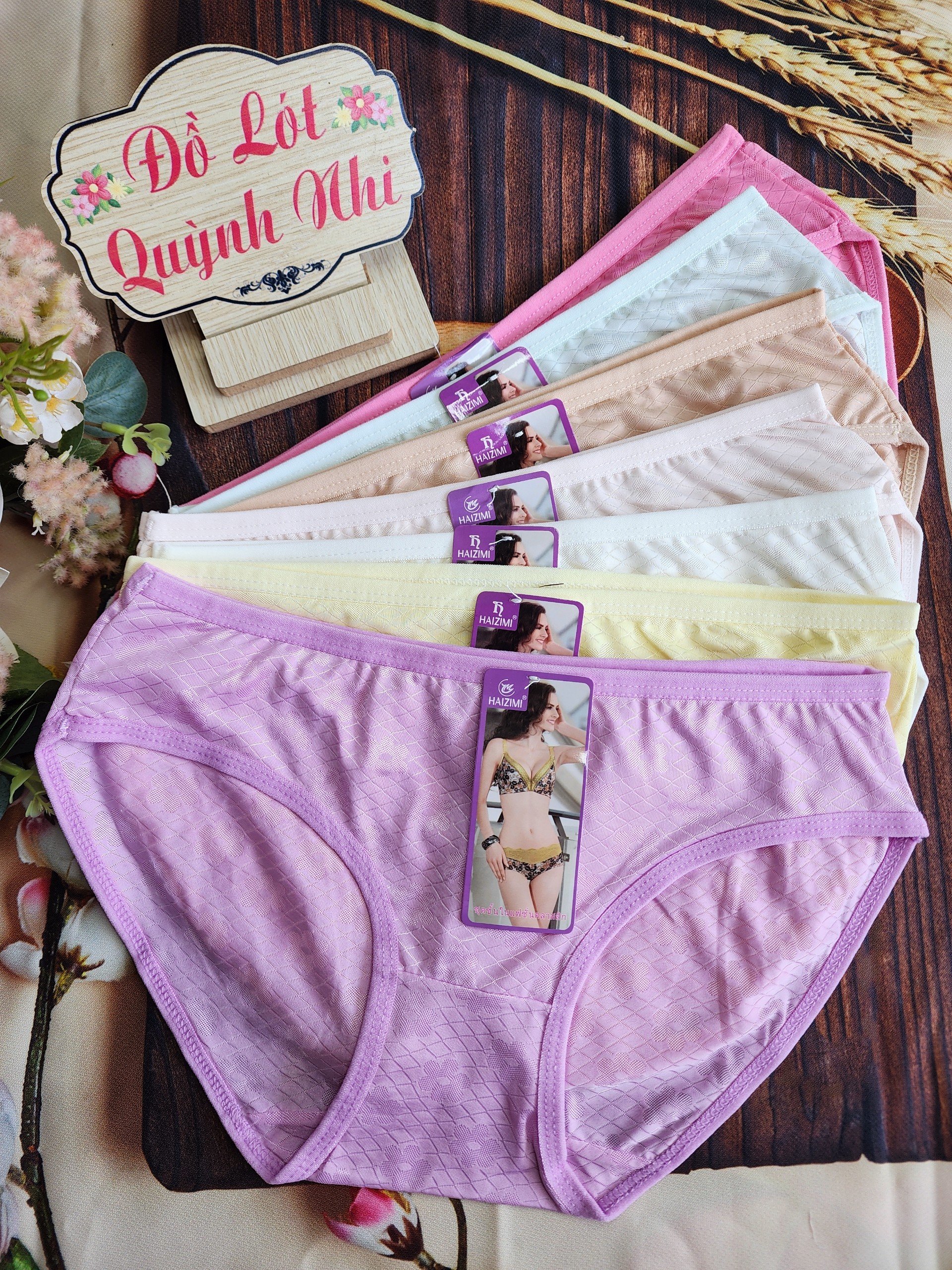 [Combo 10 Quần lót nữ] Thun Lạnh Có Họa Tiết Hoa Co Giãn, Thoáng Mát (2308) Size 40 - 50 KG- Đồ Lót Quỳnh Nhi