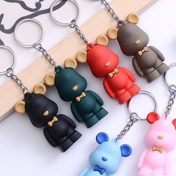 Móc khóa gấu Bear Brick dáng trơn sang chảnh dễ thương