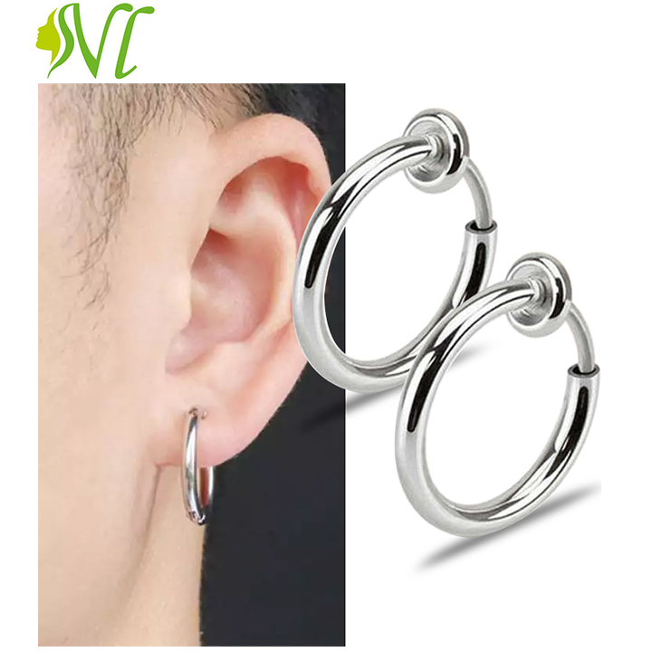 Bông tai không cần bấm lỗ không đen dị ứng sài nước tốt  ( 1 cặp)