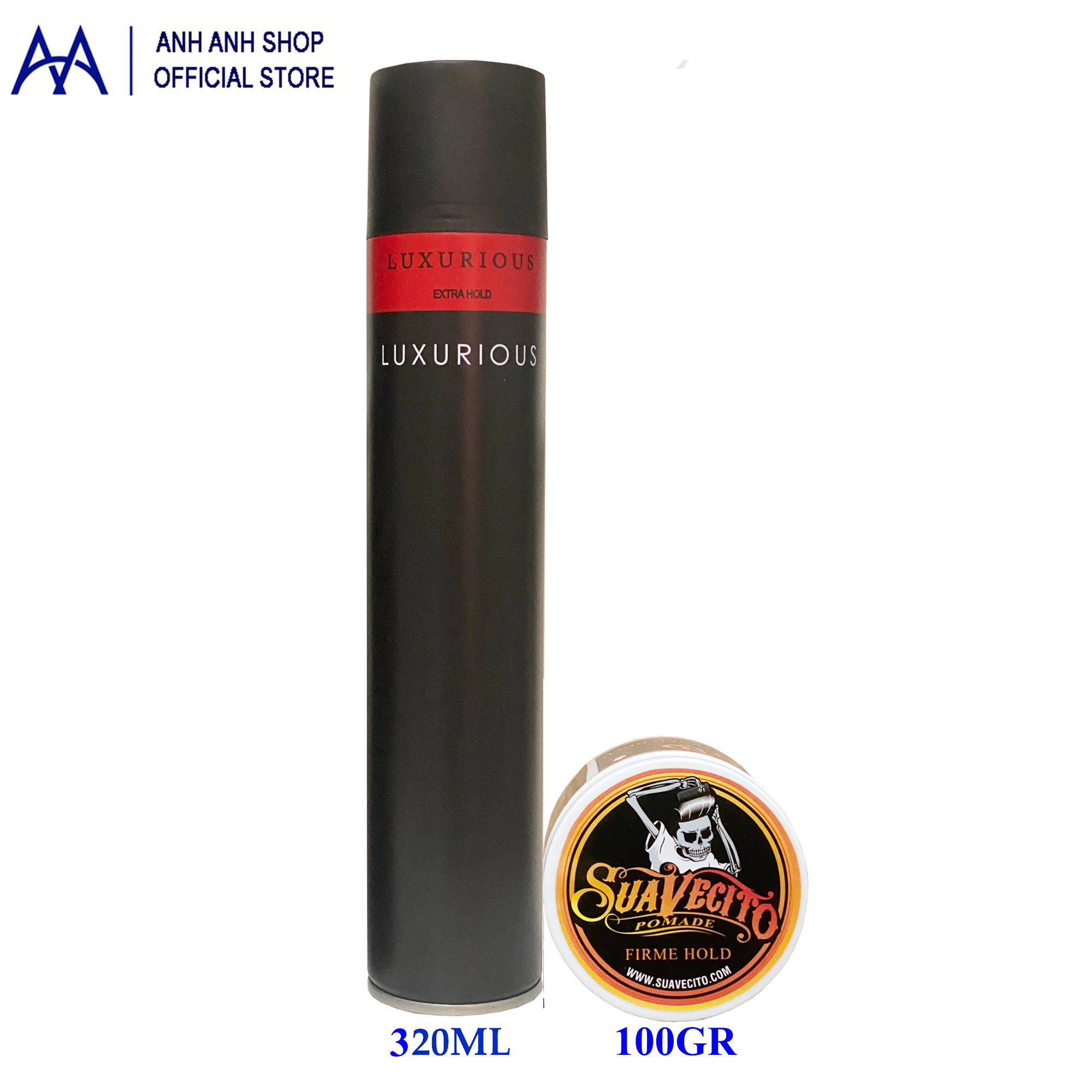 Combo Gôm xịt tóc Luxurious và sáp Suavecito 100gr
