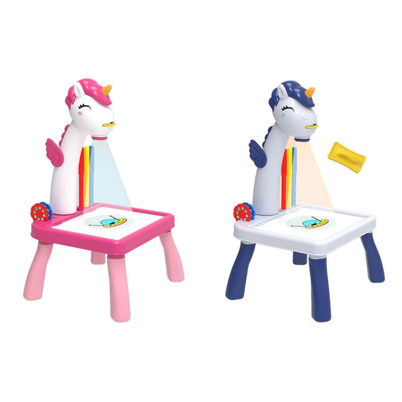 Kids Projector Drawing Board With Light LED Learning Table Children Early