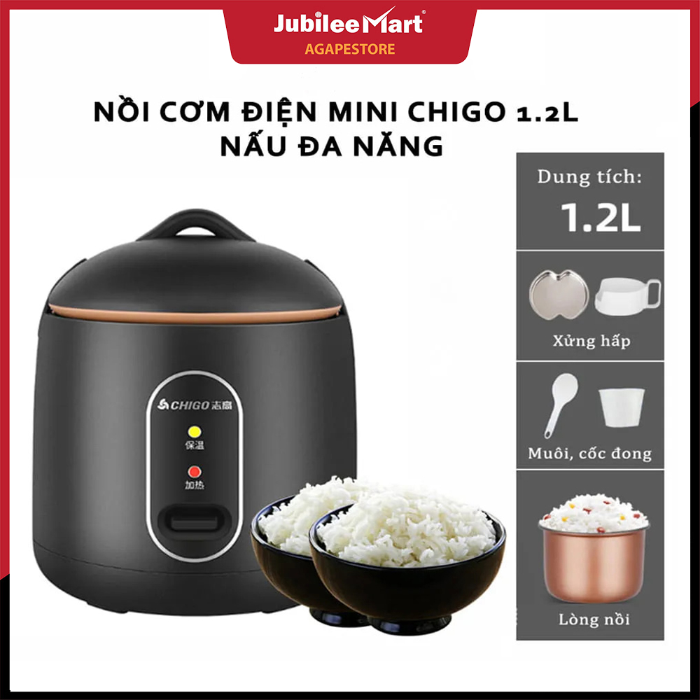 [TẶNG KÈM VỈ HẤP] Nồi cơm điện mini 1-2 người ăn, nồi chống dính, nấu nhiều món, dành cho sinh viên, văn phòng,Lòng nồi hợp kim nhôm tráng men đá Ceramic chống dính cao cấp - BẢO HÀNH 12 THÁNG