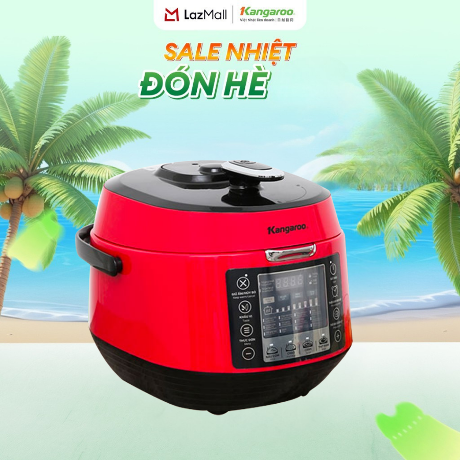 [Xả kho giá sốc] Nồi Áp Suất Điện Tử 5L Kangaroo Model  KG5P3 Công Suất 900W Lòng Nồi Chống Dính - Bảo Hành 1 Năm