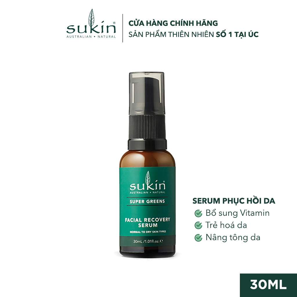 Serum Dưỡng Sáng Da Sukin Super Greens Facial Recovery Serum 30ml ( 04/2023)