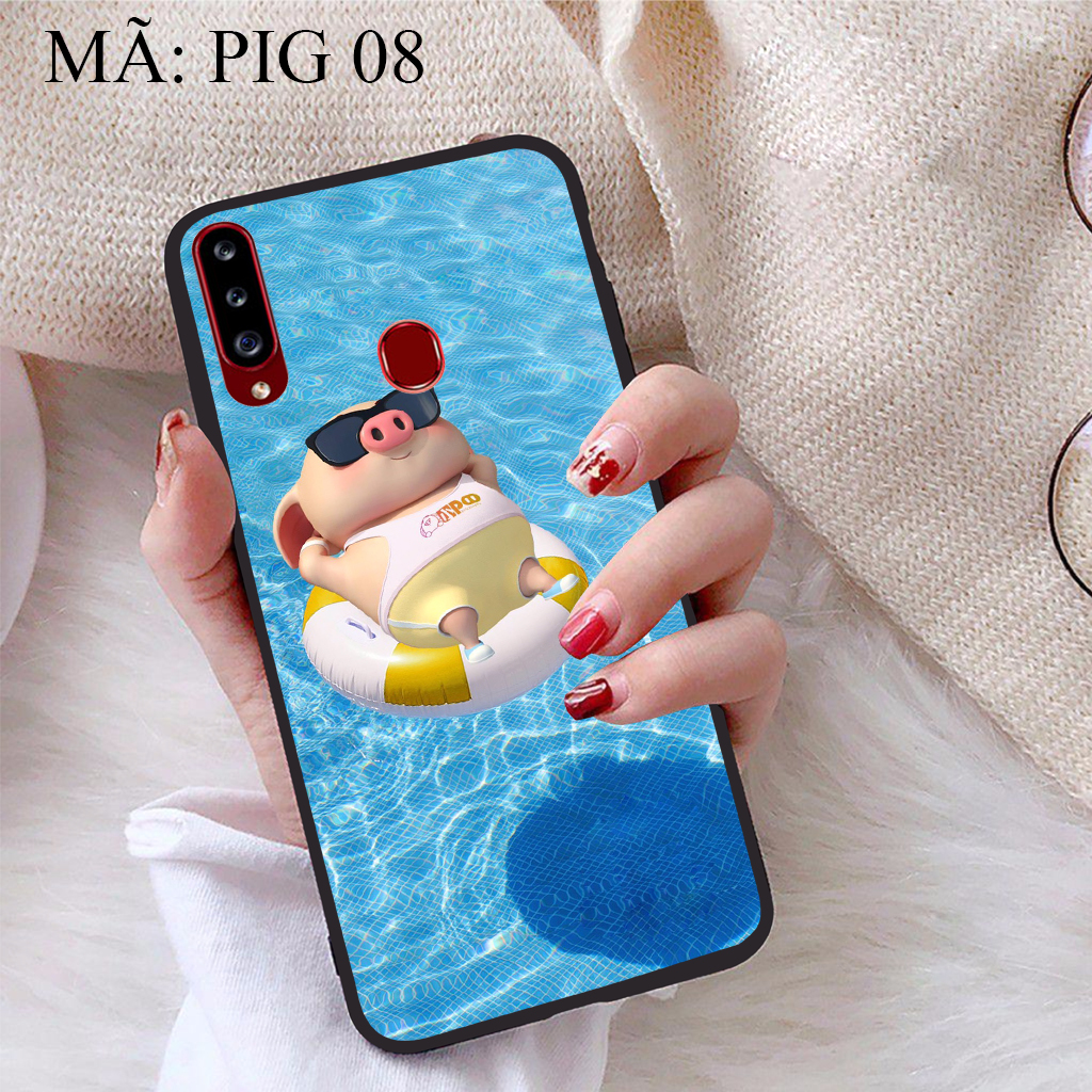 [HCM]Ốp lưng iCase dành cho Samsung Galaxy A20S viền dẻo TPU BST Pig Cute