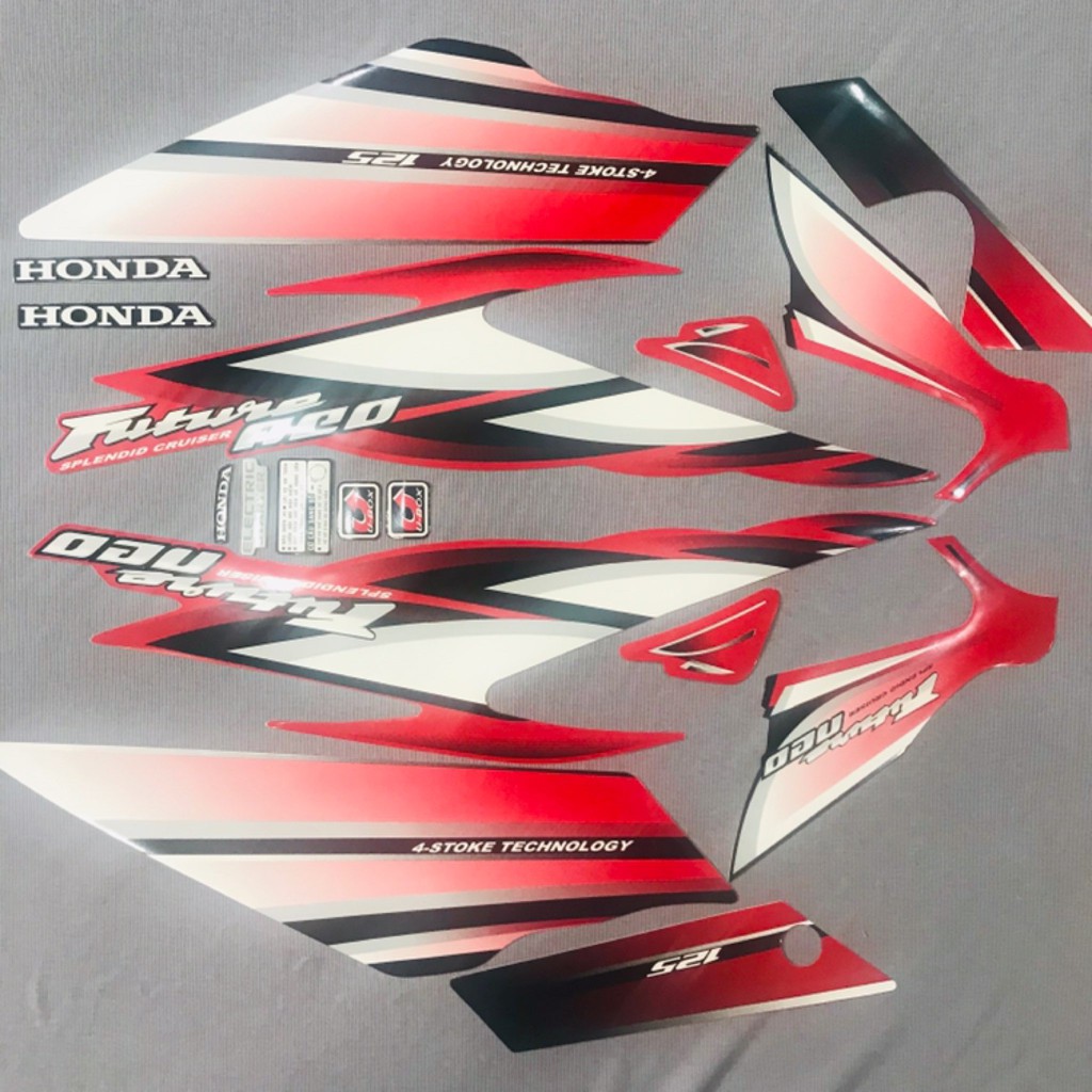 Trọn bộ tem rời 3 lớp dán xe máy Honda Future neo đỏ đen trắng