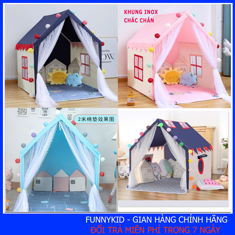 [ TẶNG ĐÈN NHÁY BÔNG TUYẾT ] Lều ngủ cho bé, lều ngủông chúa cho bé, lều ngủ hoàng tử cho bé.