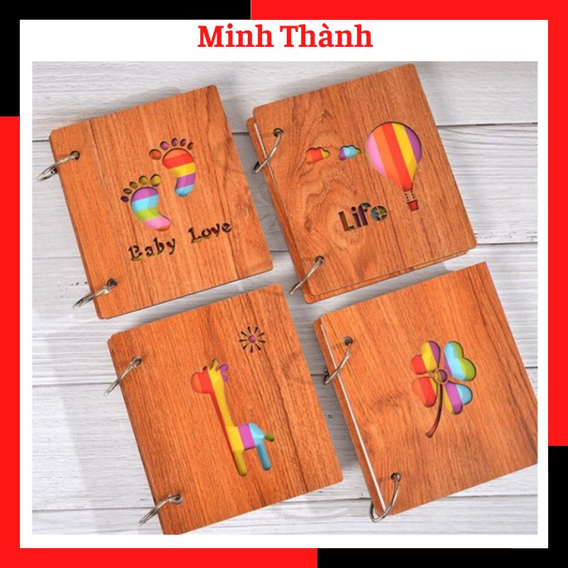 Album đựng ảnh 6x9 đựng được 100 ảnh bìa gỗ dễ thương