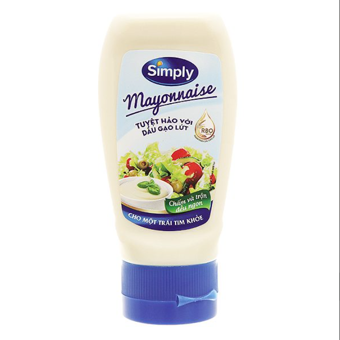 Xốt / Sốt Mayonnaise Simply Truyền Thống / Gạo rang , chai 230g. Date luôn mới!