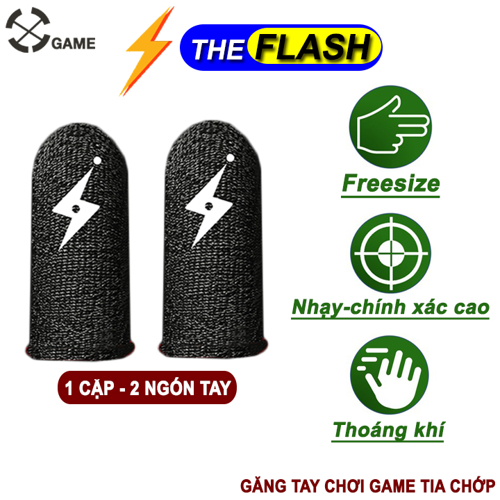 Bộ găng tay chơi game Mobile THE FLASH TIA CHỚP chống mồ hôi tay co dãn linh hoạt đeo được nhiều ngón - ngón tay chơi game mobile - bao tay chơi game mobile - Bao đầu ngón tay chơi game - bao tay chơi gane