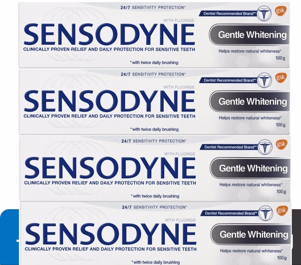 Combo 4 Kem đánh răng giảm ê buốt trắng tự nhiên Sensodyne Whitenning 100g