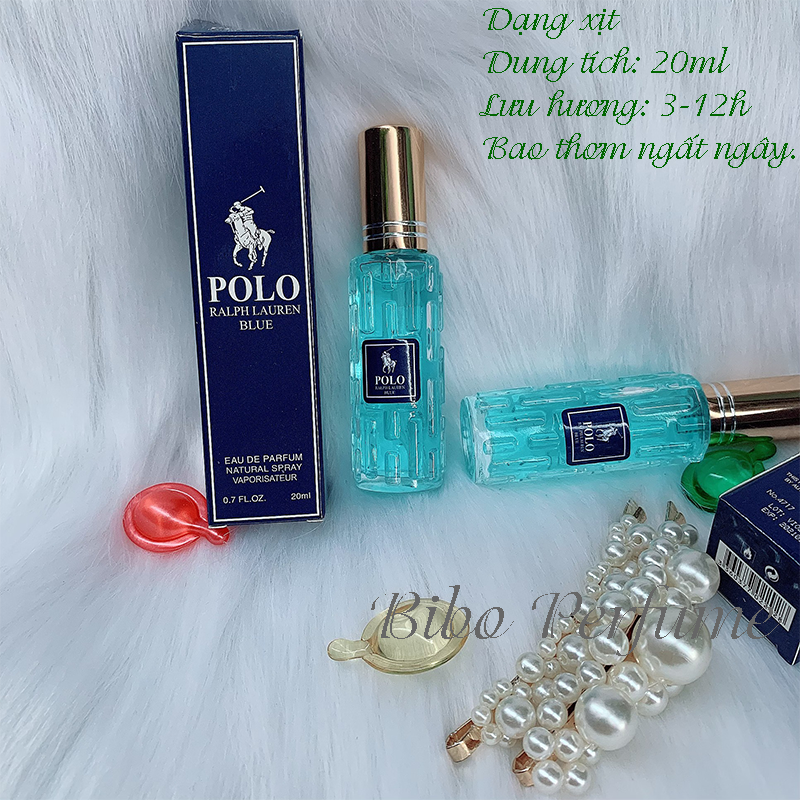 2 chai nước hoa nam mini 20ml pol0 blue lưu 3-12h