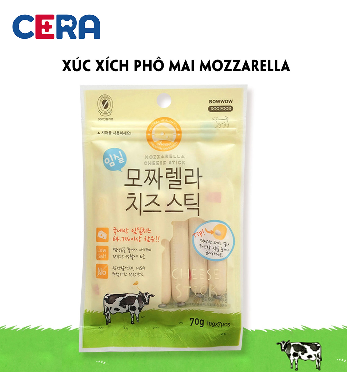 Bánh thưởng xúc xích phô mai cho chó - mozzarella 70g