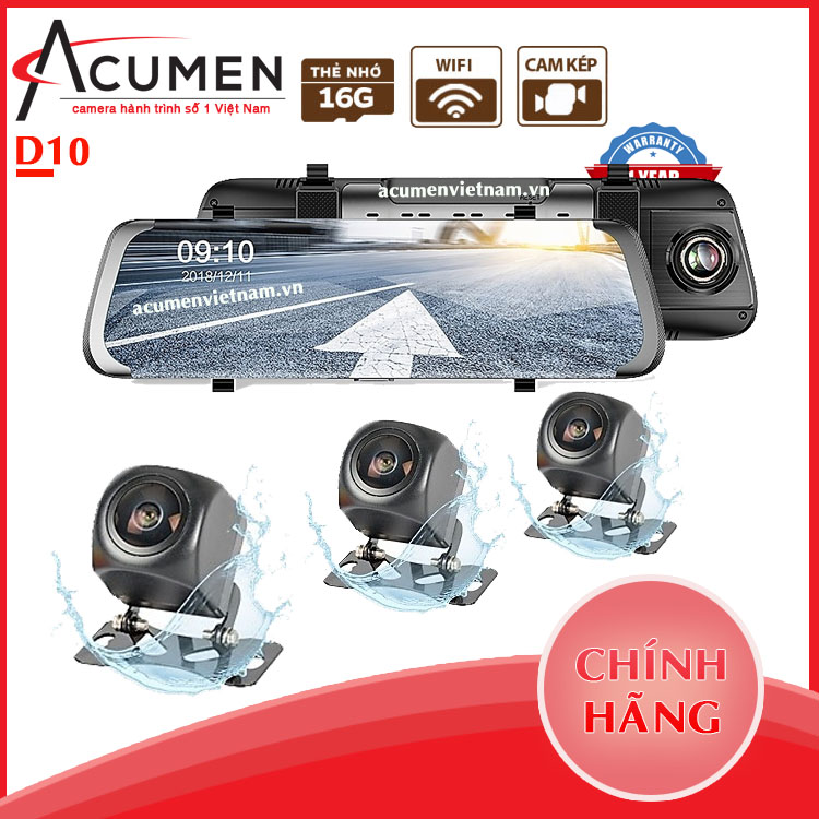 Camera hành trình ô tô acumen d10+ dây dài 15m thích hợp mọi dòng xe