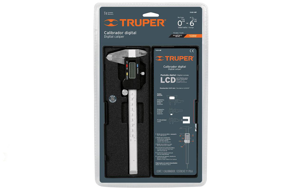 Thước cặp điện tử 6in/150mm caldi-6mp truper - 14388