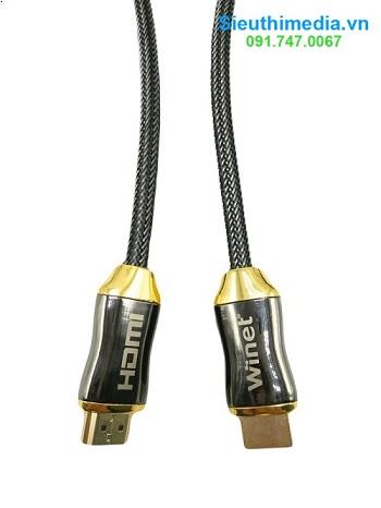 Cáp HDMI 1m chuẩn 2.0 4K bọc lưới  WINET, cáp kết nối truyền hình ảnh cho tivi, máy chiếu, laptop, máy tính, đầu HD, đầu K+