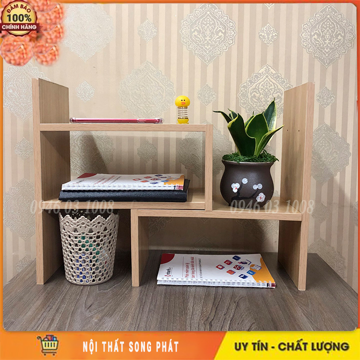 Kệ sách gỗ (K2) - Giá sách để bàn - Kệ sách mini gỗ đa năng tiện lợi để bàn làm việc, bàn học