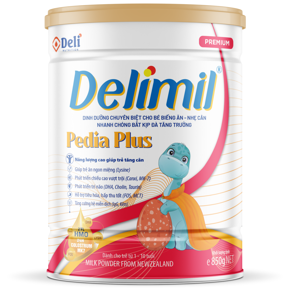 SỮA BỘT DELIMIL PEDIA PLUS 850G CHO TRẺ BIẾNG ĂN, NHẸ CÂN