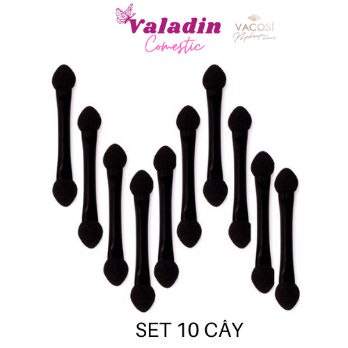 Cọ mắt mousse 2 đầu cán đen CM13 Vacosi