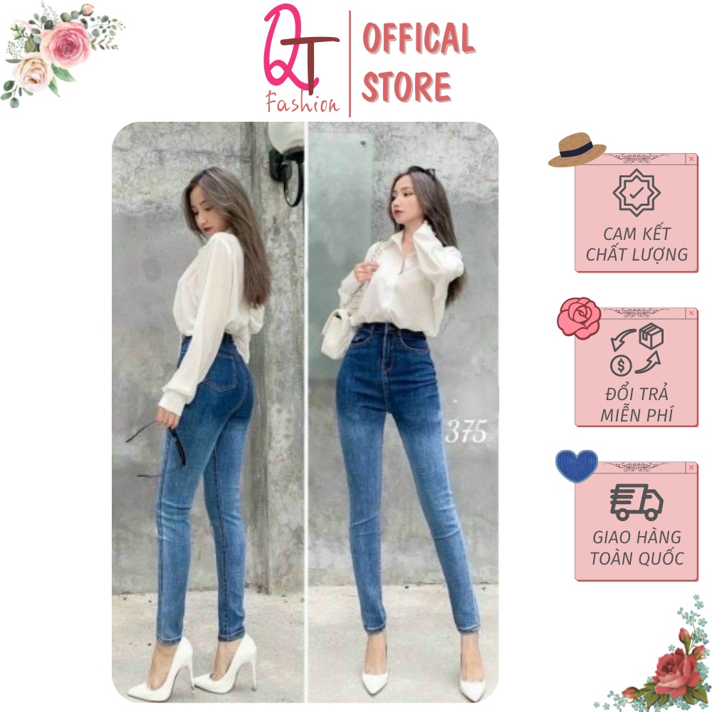 Quần bò nữ cạp cao Quần jean nữ loang co dãn cạp cao tạo hiệu ứng kéo dài chân, siêu tôn dáng , Full size - Quần jean nữ cạp cao - Quần bò nữ loang - Quần jean co dãn nữ