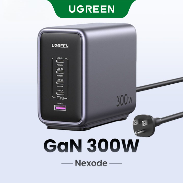 【Nexode UGREEN GaN 300W Fast Charger Adapter for Laptop Macbook iPad iPhone 15 Pro Max Samsung S24 S23 Ultra Model:90872