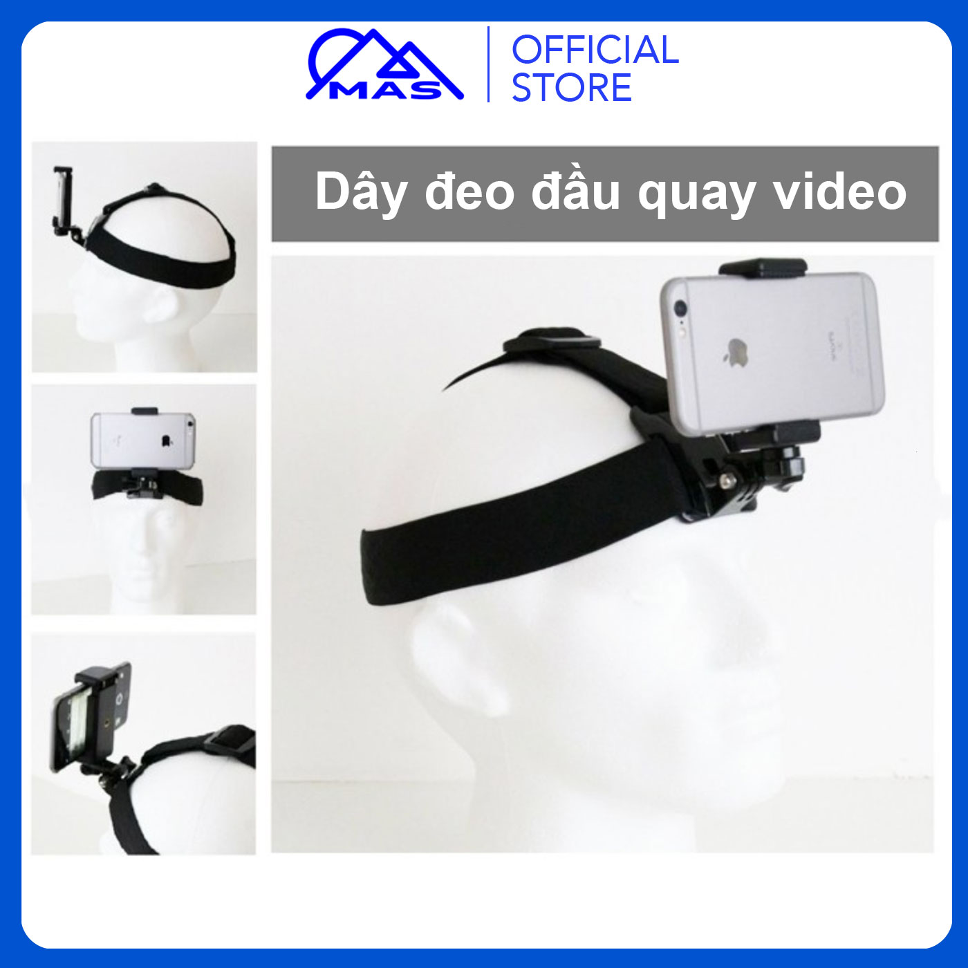 Mount đội đầu, dây đeo đầu cho máy quay hành động gopro, sjcam, yi action, osmo action - gopro101