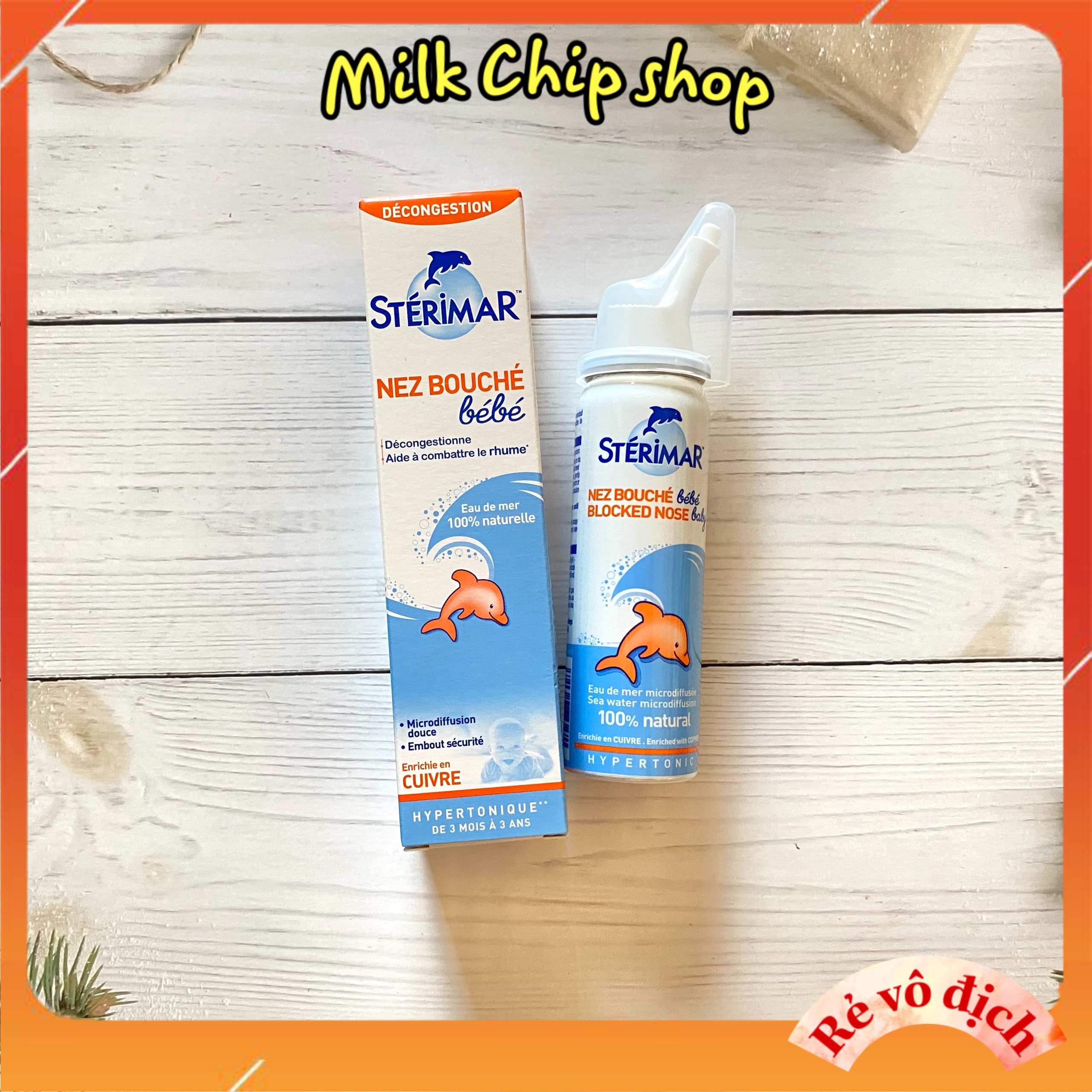 Xịt mũi cá heo cam Sterimar Blocked Nose for Baby