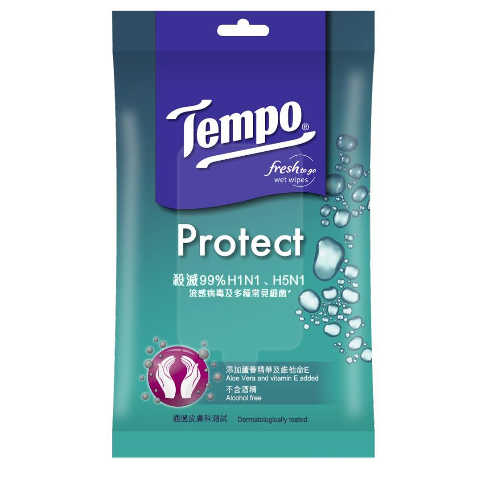 Khăn giấy ướt tempo 10 miếng protect h5n1