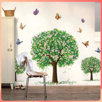 Decal Dán Tường Trang Trí Hình Cây Xanh