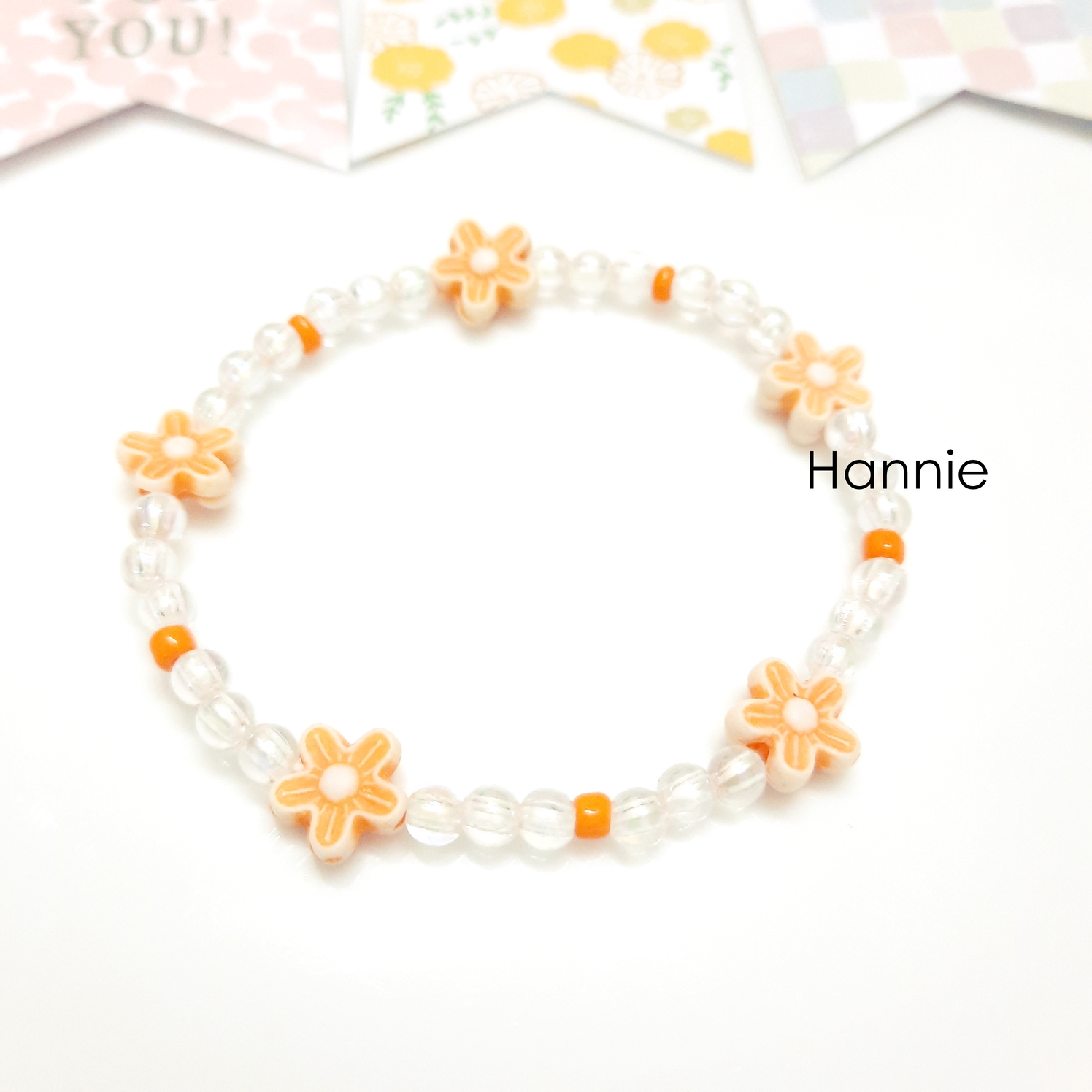 🌺 HANA 🌺 - Vòng tay hạt hologram charm hoa handmade đơn giản
