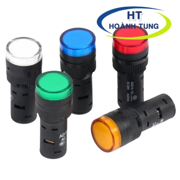 Đèn led AD16-16C báo pha phi 16mm điện áp 220VAC 3 màu xanh lá, màu đỏ, màu vàng