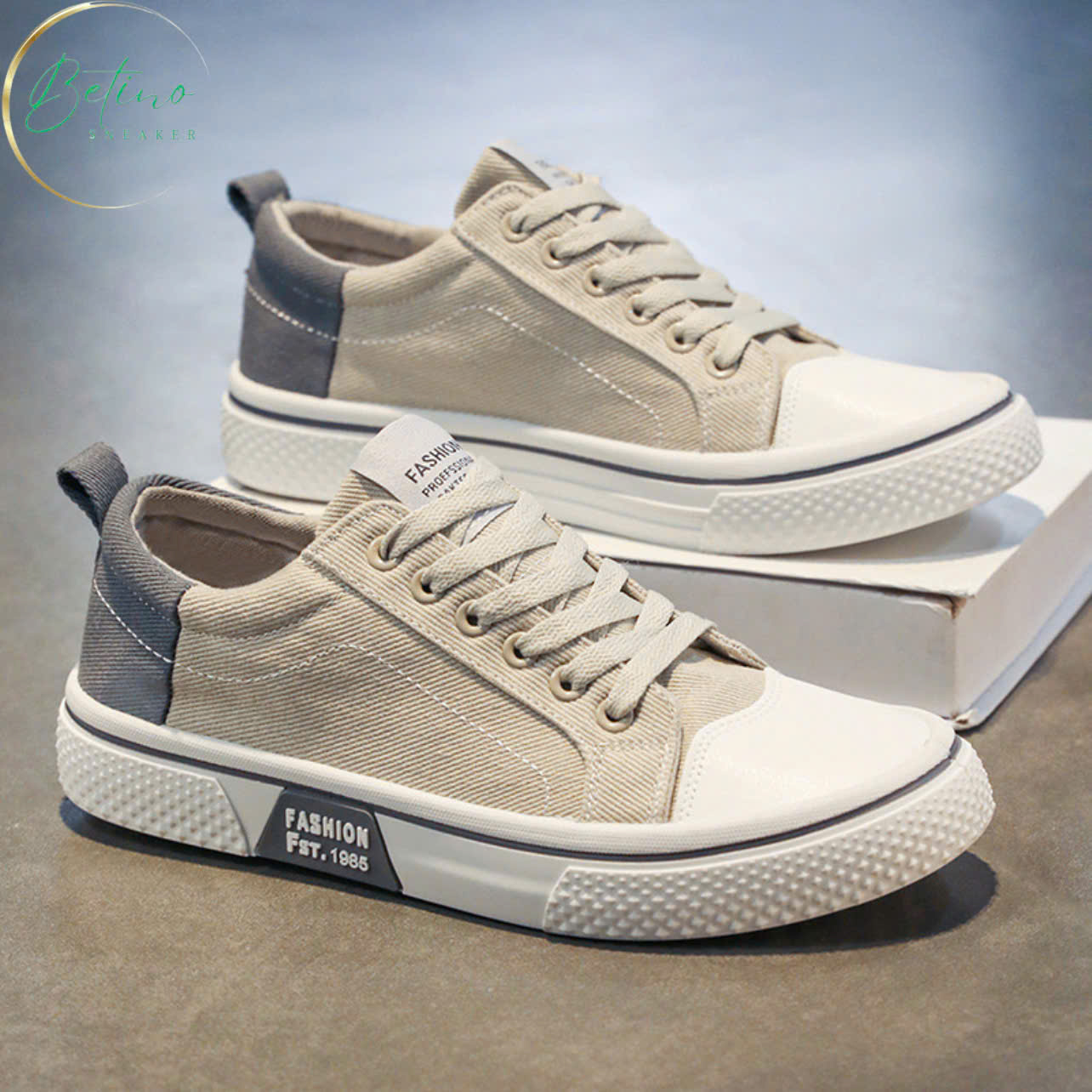 Giày Sneaker Nam FST 1985 Chất Vải Canvas K22 Kiểu Dáng Hàn Quốc Dễ Phối Đồ Thoáng Nhẹ