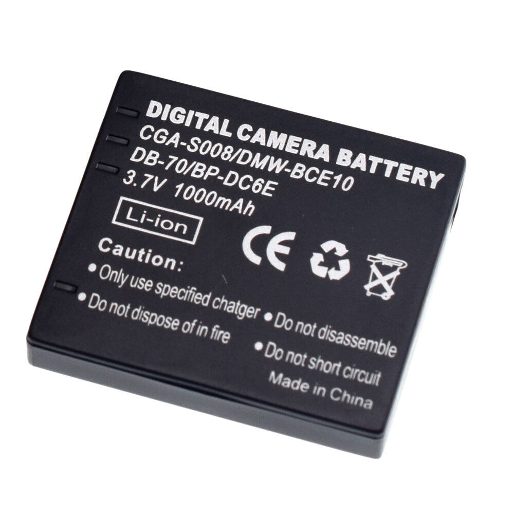 Bce10 cga-s008 vw-vbj10 lumix dc6 leica db-70 ricoh | pin và sạc máy ảnh dlc 1000mah pana lumix bce10e cga-s008e vw-vbj10