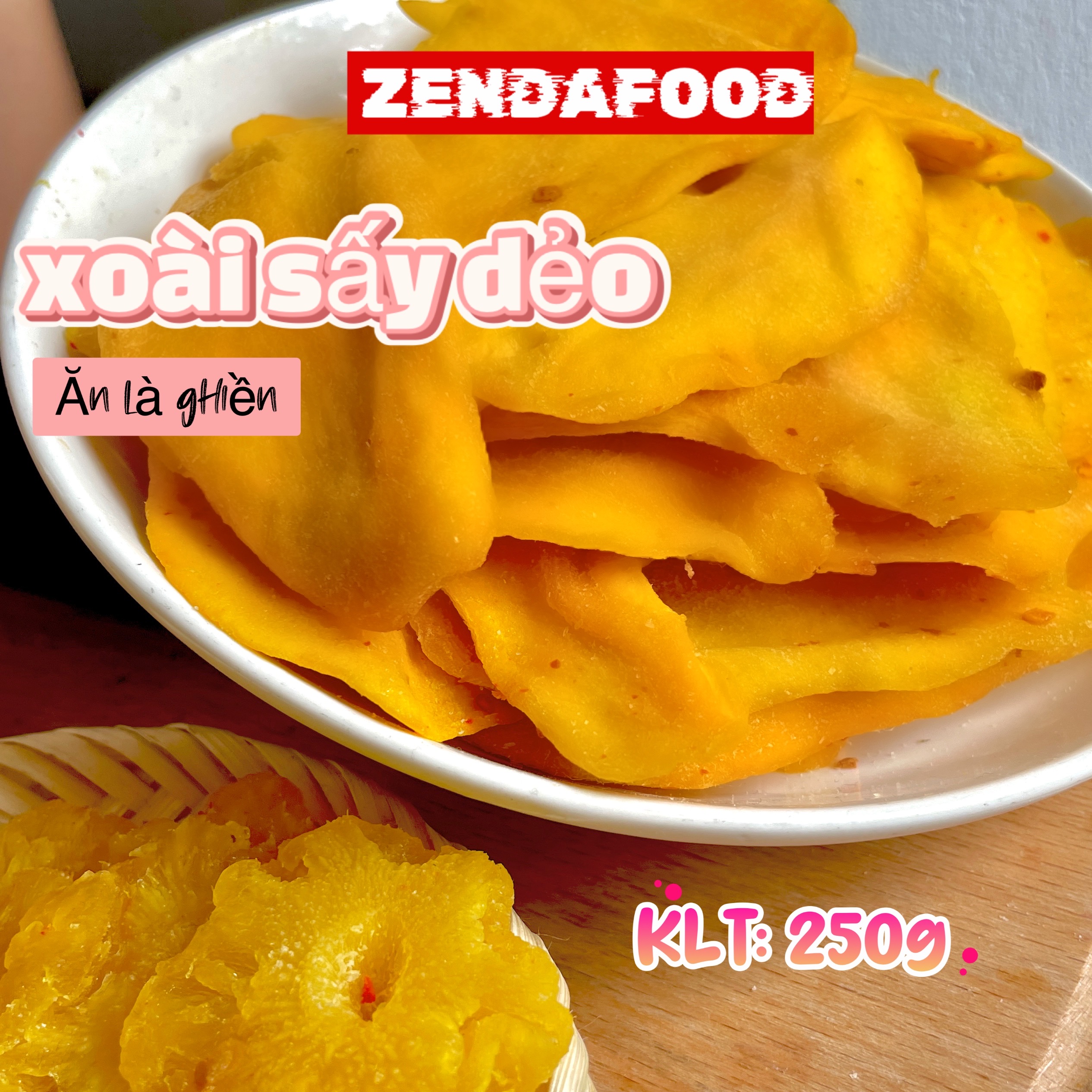 Xoài sấy dẻo ZENDA.FOOD túi 250gram