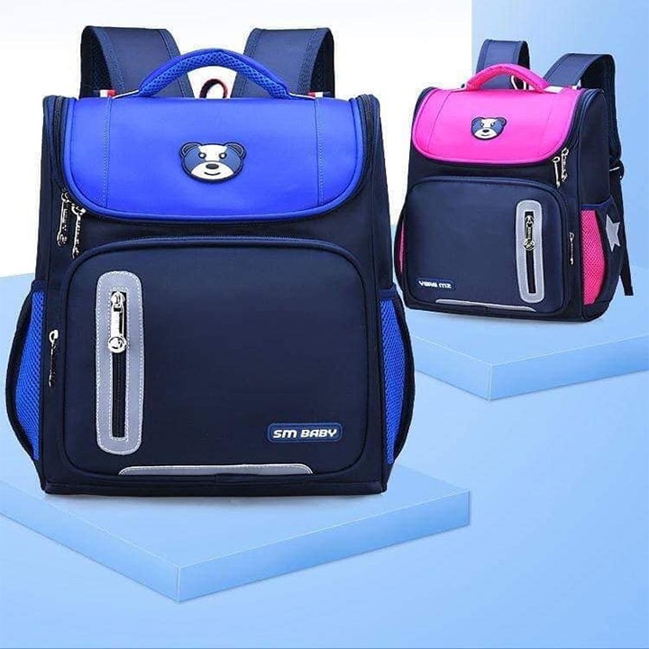 Cặp học sinh, balo học sinh, balo chống gù dáng hộp hình gấu SM BABY BEAR mẫu 2020 siêu nhẹ ,phản quang, giá rẻ, chống mưa