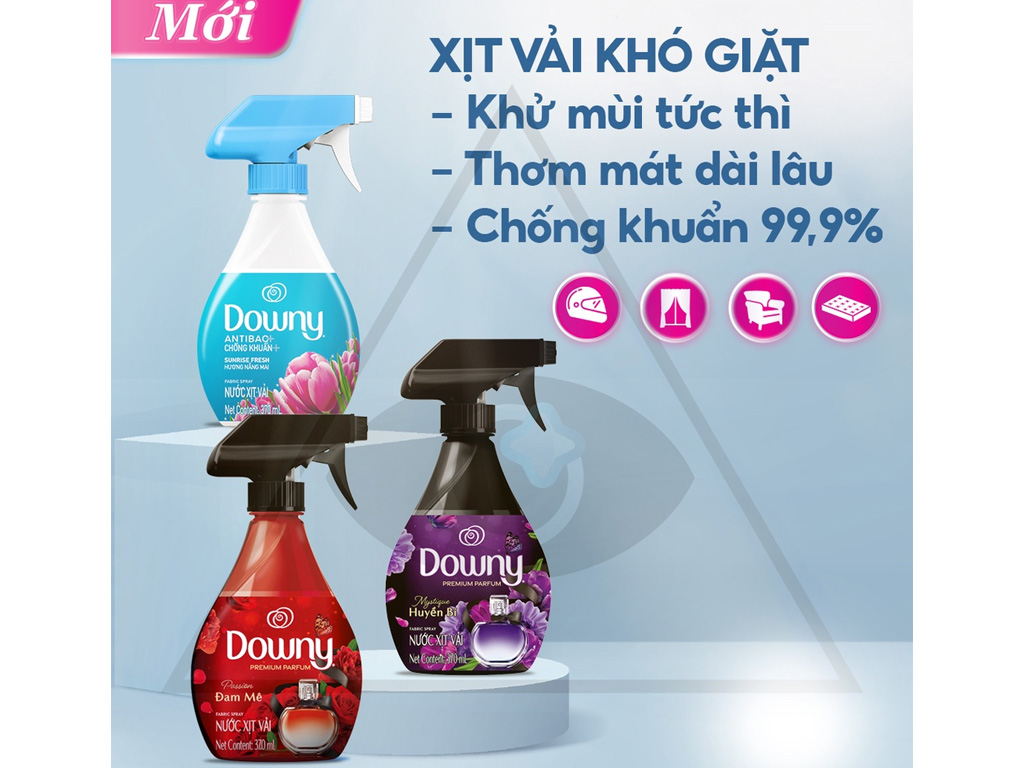 Nước xịt vải Downy Khử mùi, chống khuẩn chai 370ml