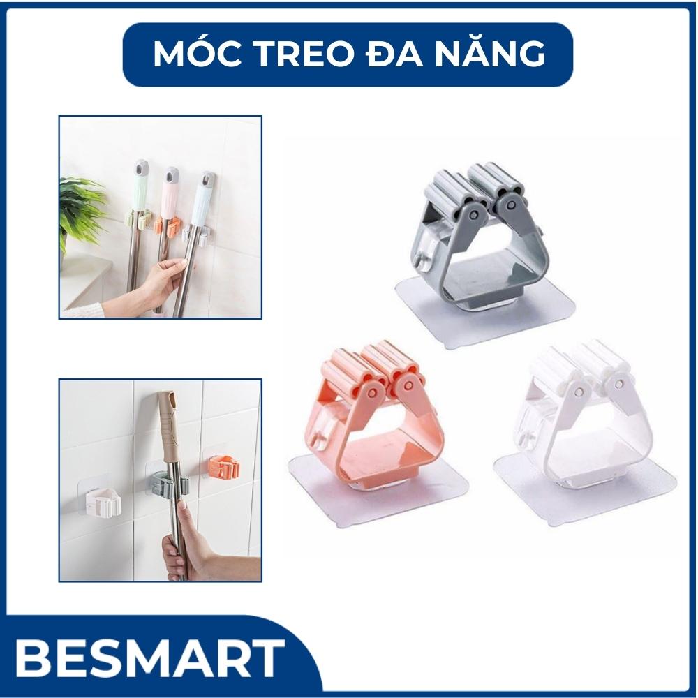 Bộ 5 móc dán tường treo cây lau nhà, bàn chải nhà vệ sinh đa năng chịu lực được 5KG Besmart
