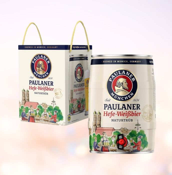 Bia Paulaner Weissbier - nhập khẩu Đức - 1 bom 5L