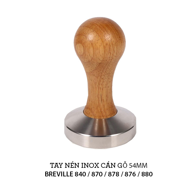 Tay nén cà phê Breville cán Gỗ kích thước đường kính 54.2mm