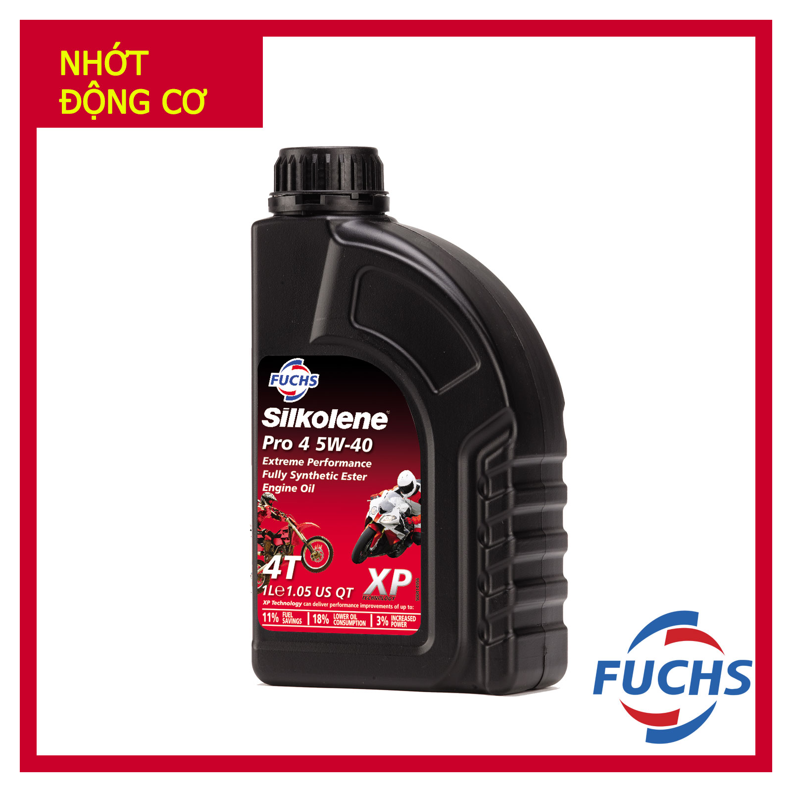 Nhớt tổng hợp Fuchs Silkolene Pro 4 5W40 XP (Chai 1 Lít)