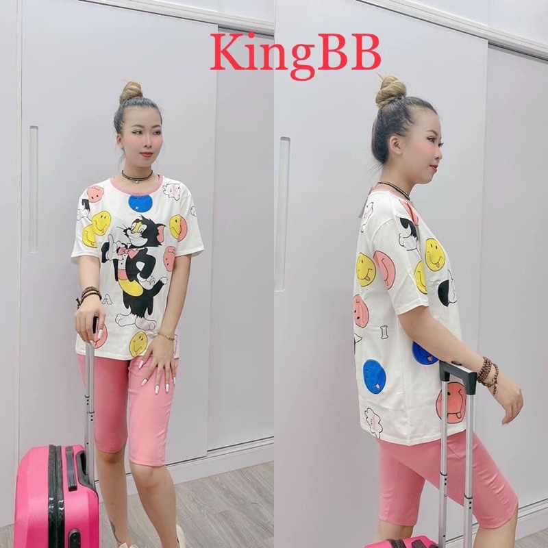 (HCM-TNS)Bộ đồ lửng cho bé gái hàng mới về chất liệu thun dày mịn mát in hình dễ thương được các bé gái yêu thích [12-40Kg]"