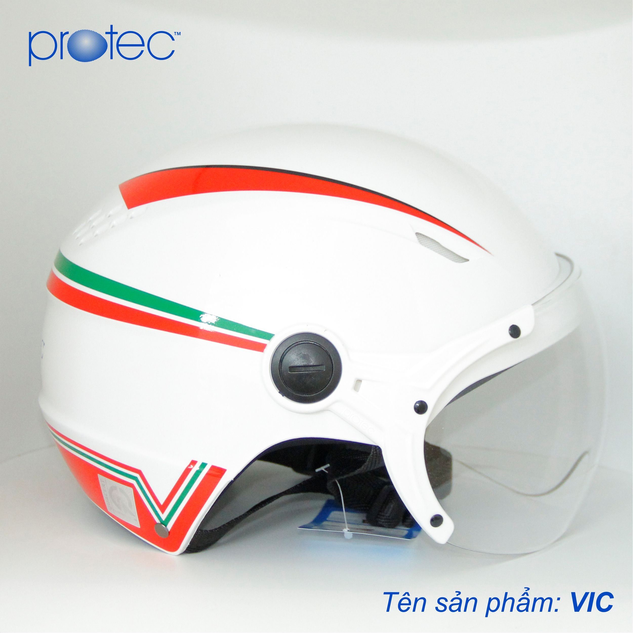 Mũ bảo hiểm 1/2 đầu protec vic - vòng đầu từ 54 đến 58cm