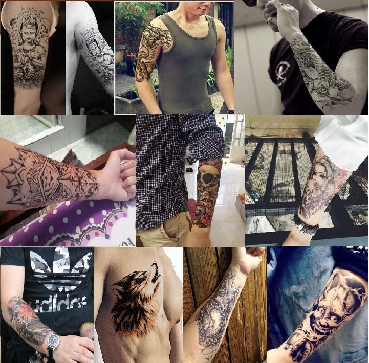 [HCM]COMBO 10 MIẾNG DÁN HÌNH XĂM CỰC ĐẸP 15 x 22 CM DÀNH CHO NAM