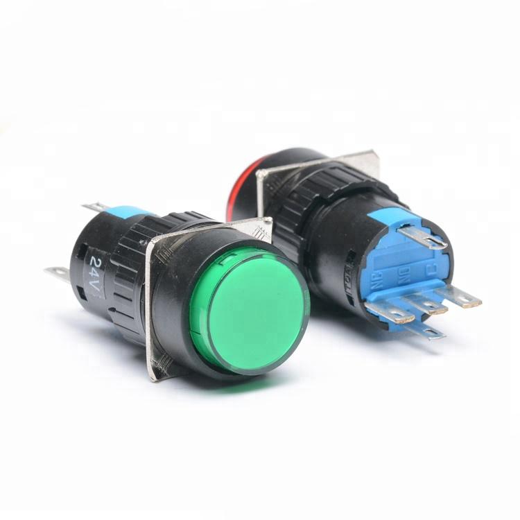 Công tắc nhấn nhả la16y-11d led 220v phi 16mm 5 chân