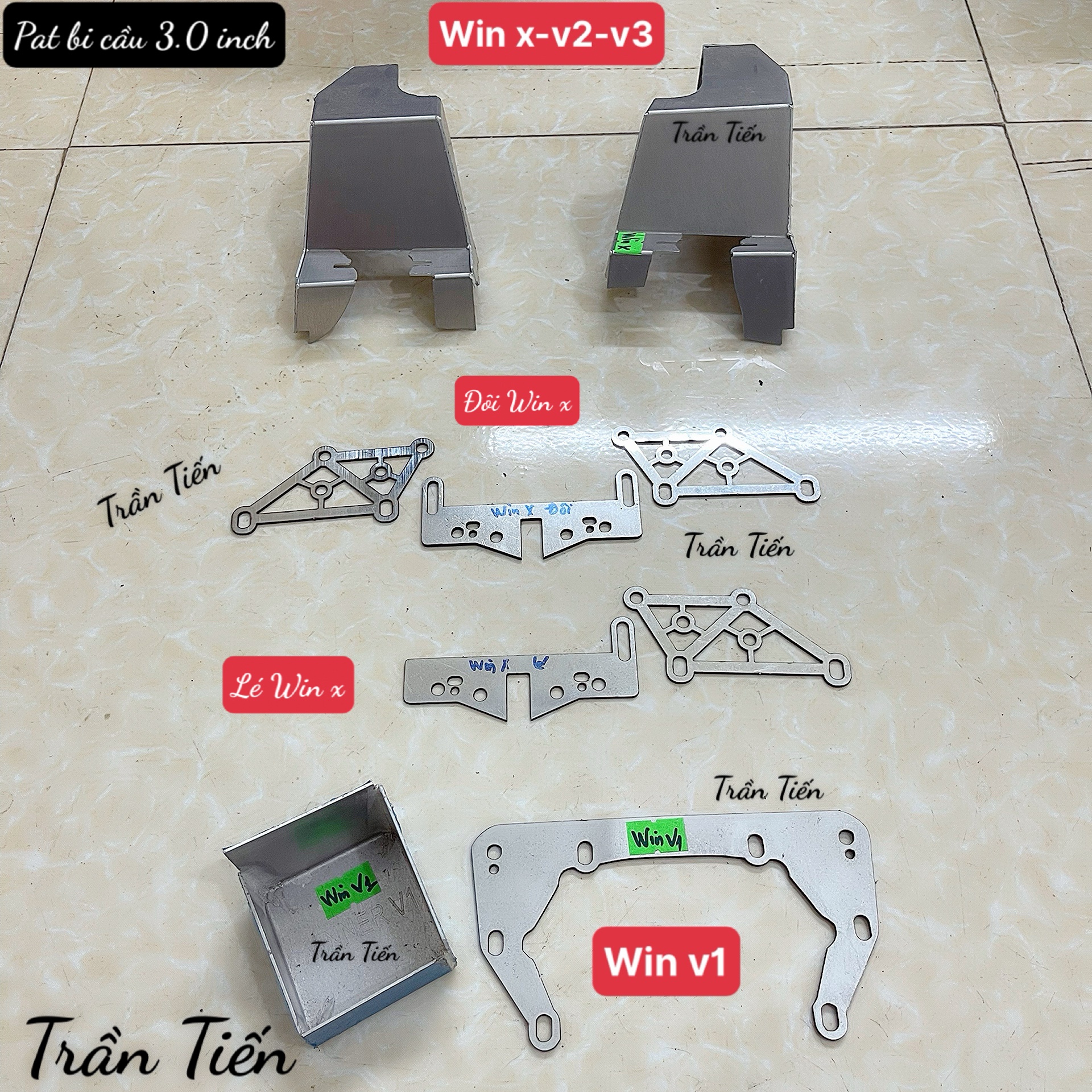 Pát gắn bi led win x chất liệu inox 304